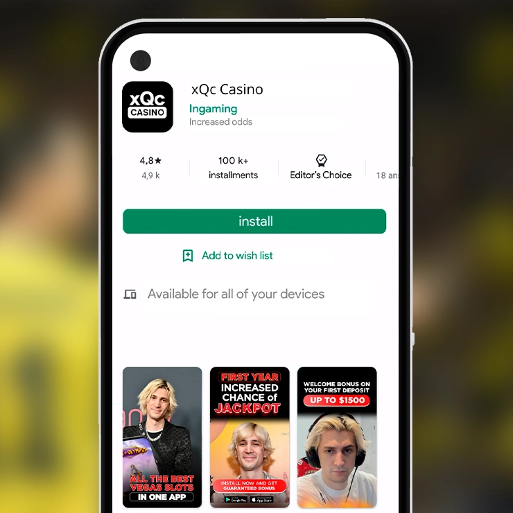 xQc Casino Mobile App for Android and iOS